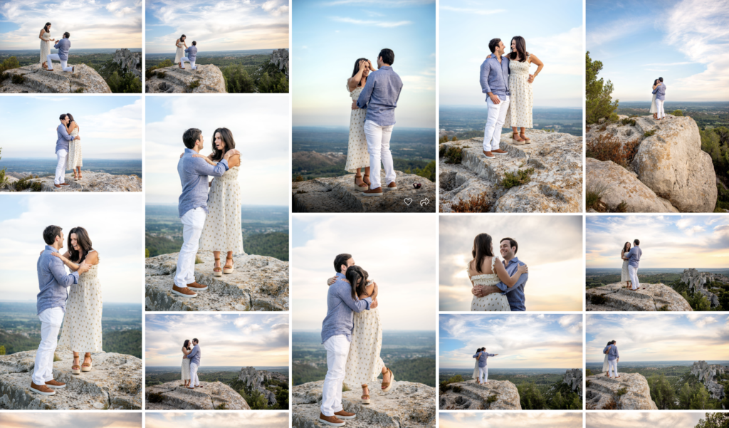 Les Baux de provence surprise proposal photoshoot